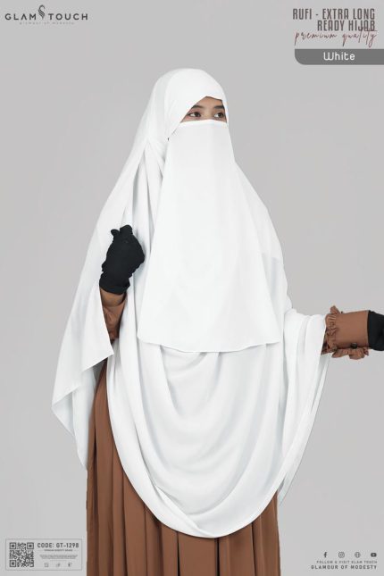RUFI-Extra Long Instant Ready Hijab & Niqab Set | GT-1298