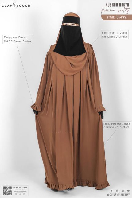 NUSRAH CHEST PLEATED ABAYA | GT-1632