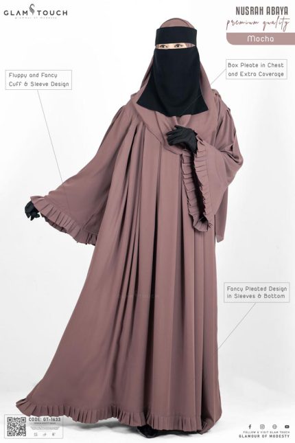 NUSRAH CHEST PLEATED ABAYA | GT-1633